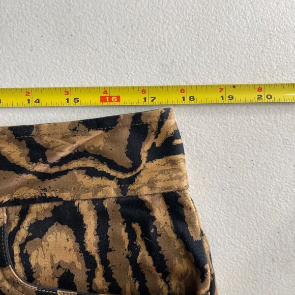 Chaps Skirt Womens Size 12 Animal Print Knee Length Unlined Slit Pockets Boho - Picture 8 of 9